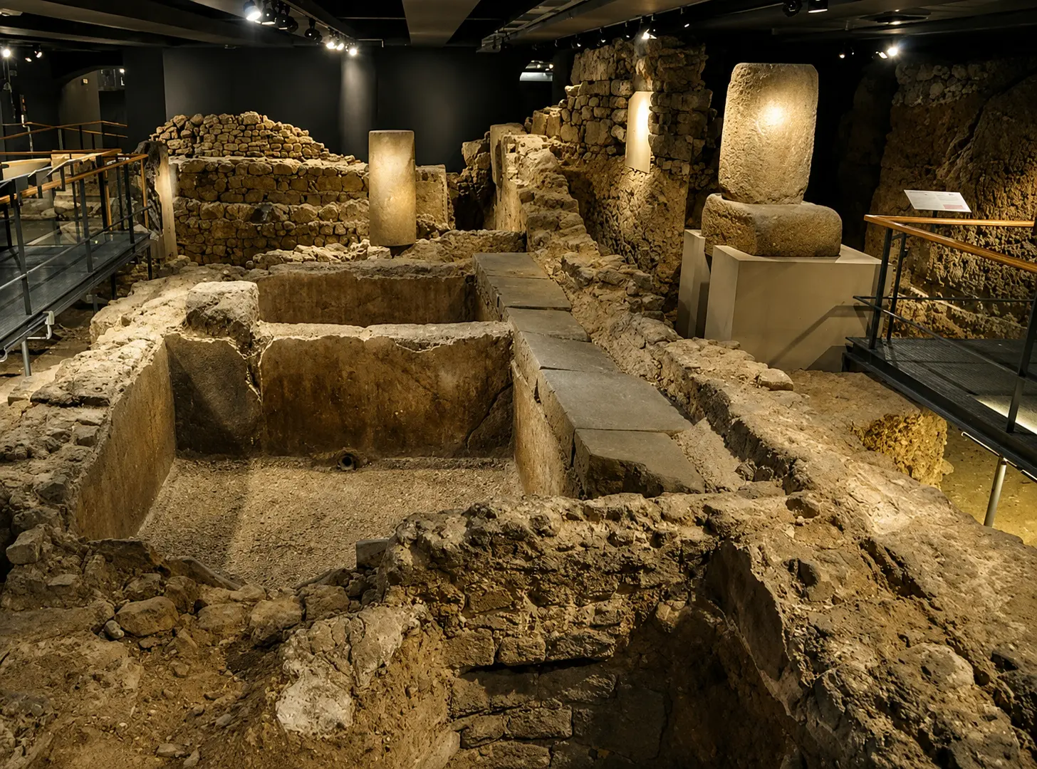 Restes arqueològiques romanes de Barcino sota el Barri Gòtic de Barcelona